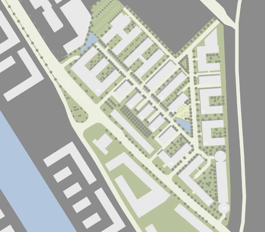 Städtebaulicher Lageplan des Büro Campus Deutz