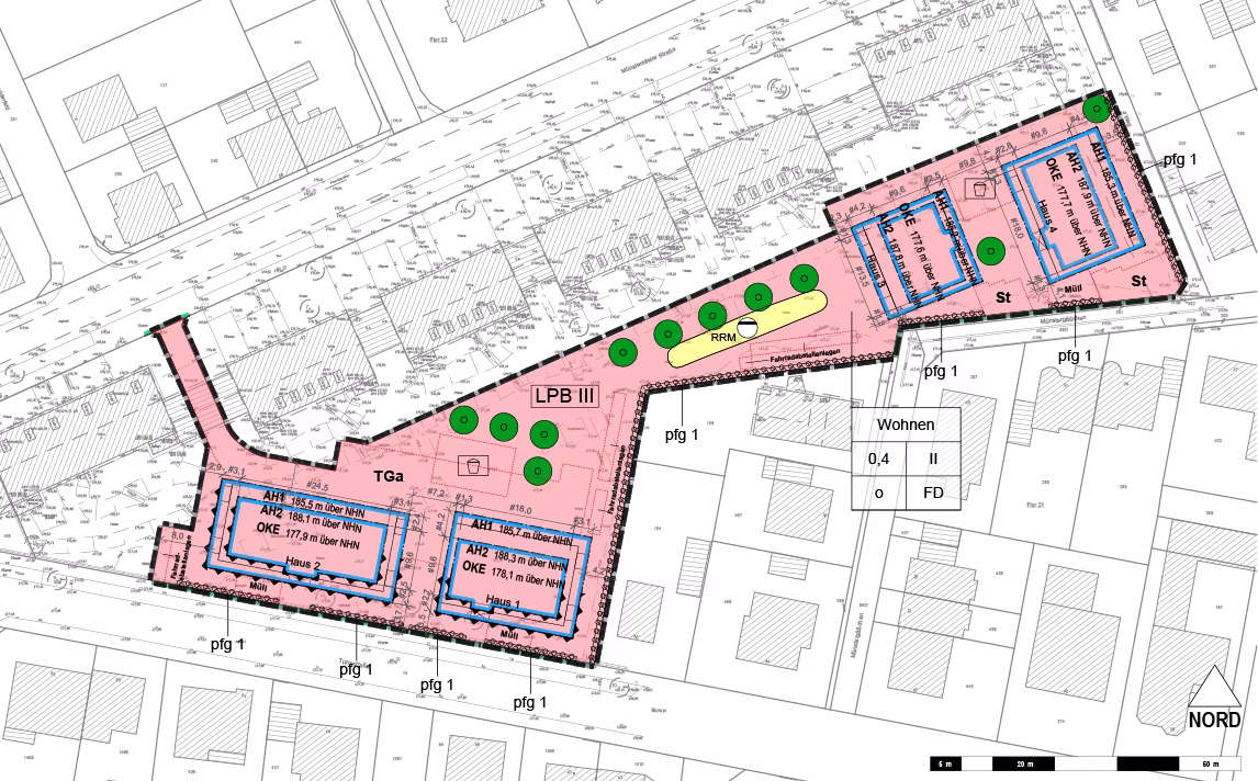 B-Plan-Zeichnung Rheinbach Münstereifeler straße - Turmstraße (Ausfertigung)