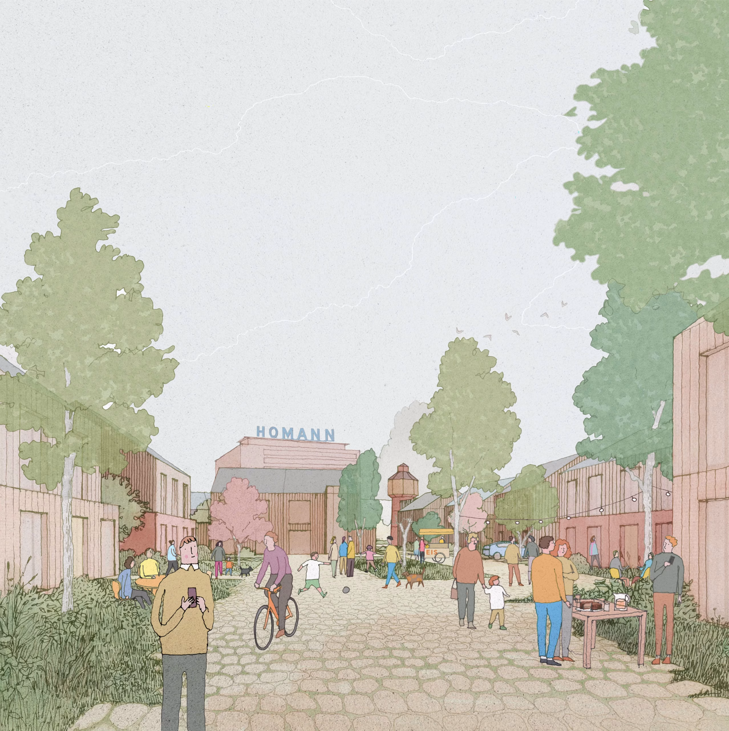 Dissen HomannQuartier: Fußgängerperspektive Wohnhof