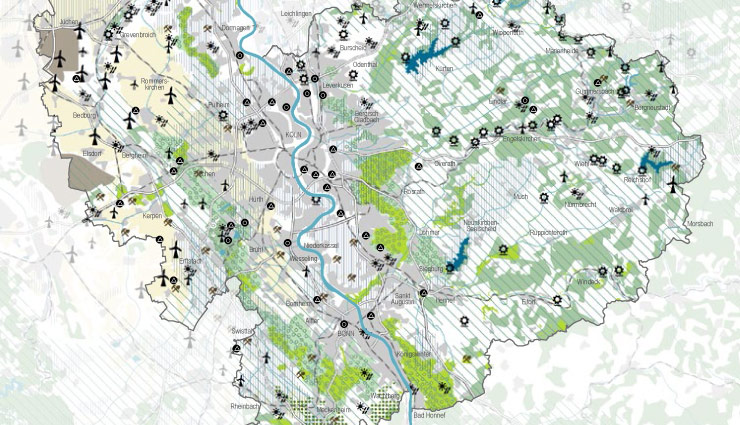 Räumliche Schwerpunkte Programmlinie 5 des Agglomerationsprogramms Köln/Bonn