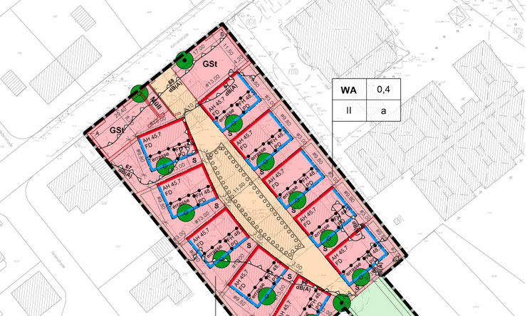 B-Plan-Zeichnung Neuss St. Konradquartier (Offenlagestand)