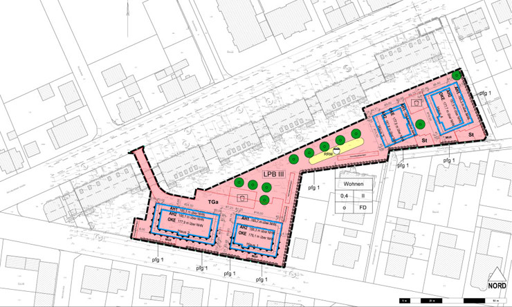 B-Plan-Zeichnung Rheinbach Münstereifeler straße - Turmstraße (Offenlagestand)