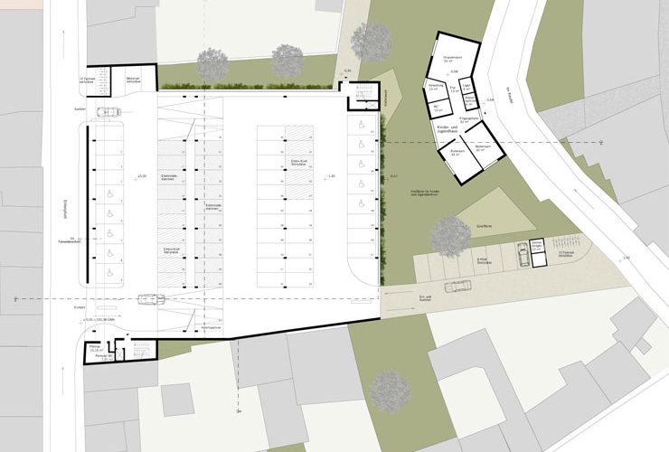 Wettbewerb Hochgarage Mayen - Grundriss Erdgeschoss